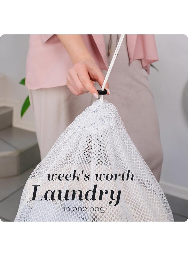 Handy Laundry Mesh XL Laundry Bag  Large 24 x 36  Durable Machine Washable with Secure Drawstring Closure  Perfect for College Dorms Laundromats Apartments White - Image 2
