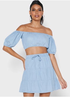 Elasticated Hem Crop Top
