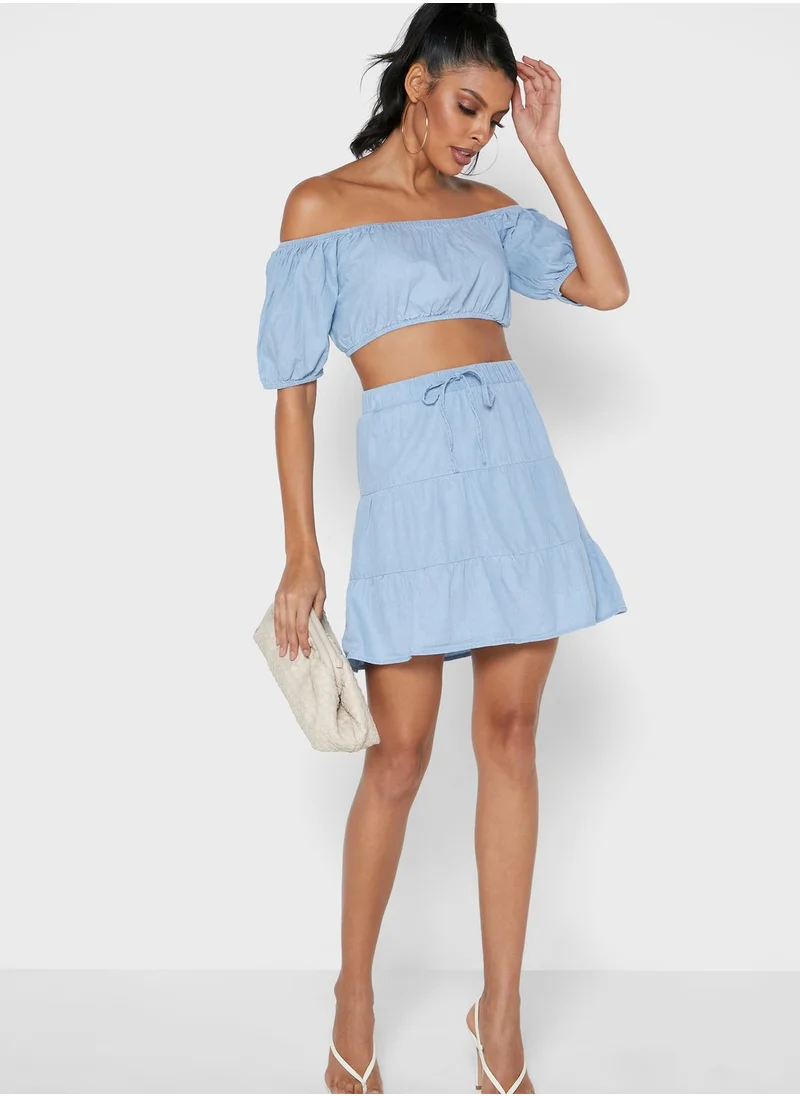 Missguided Elasticated Hem Crop Top