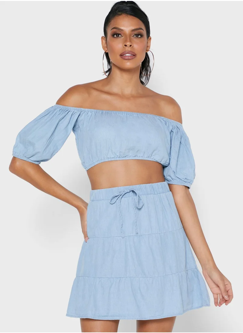 Missguided Elasticated Hem Crop Top