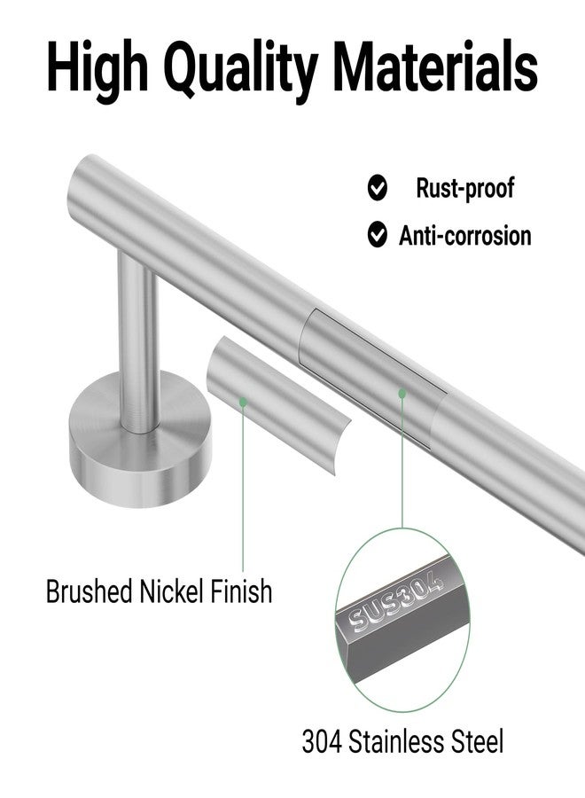 IOQ Brushed Nickel Towel Bar, 30 Inch Towel Rack for Bathroom Wall-Mounted, SUS304 Stainless Steel, Total Length 32 Inch - Image 3