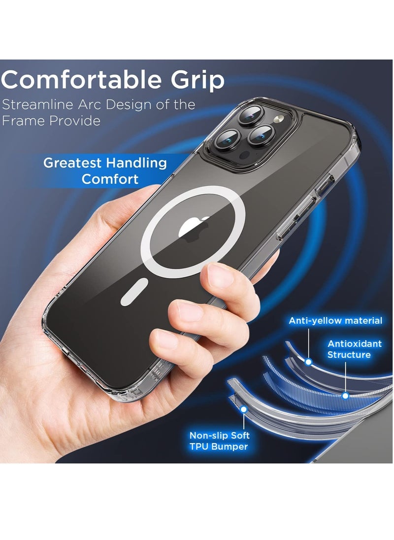 ELTRAZONE - [2022 New] for iPhone 14 Pro Max Case with Magsafe, [Strong Magnets] [Non Yellowing] [Military Drop Protection] Magnetic Clear Slim Thin Phone Cover for Apple iPhone 14pro Max (Mag Safe Clear) - Image 1