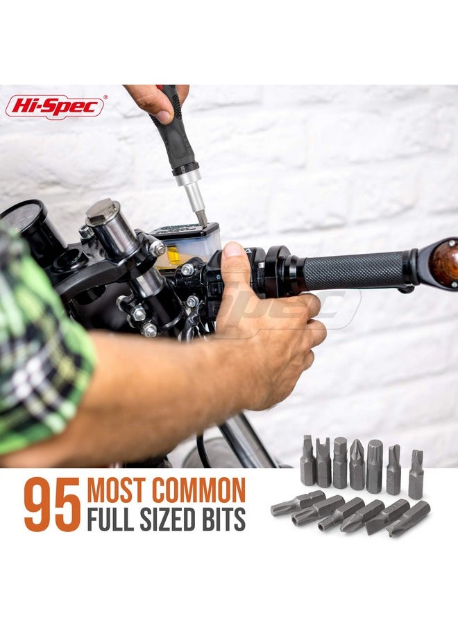 Hi-Spec - Hi-Spec 101pc Multi Bits Screwdriver & Ratcheting Handle Tool Set Kit. Complete 1/4” Hex Screwdriving with Tamper Proof Security Driver Bits - Image 1