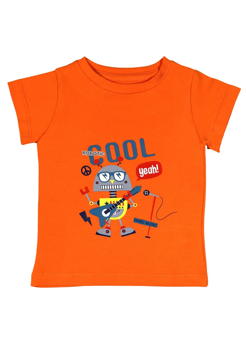 Baby Co. - Cool Robot Orange T-shirt - Image 1