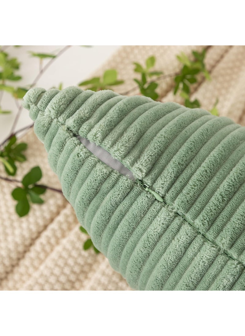 K KEVIN TEXTILE Kevin Textile Pack of 2  Spring Corduroy Soft Decorative Square Throw Pillow Cover Cushion Covers Pillowcase  Home Decor Decorations for Sofa Bed 18x18 Inch/45x45 cm  Sage Green  - Image 2