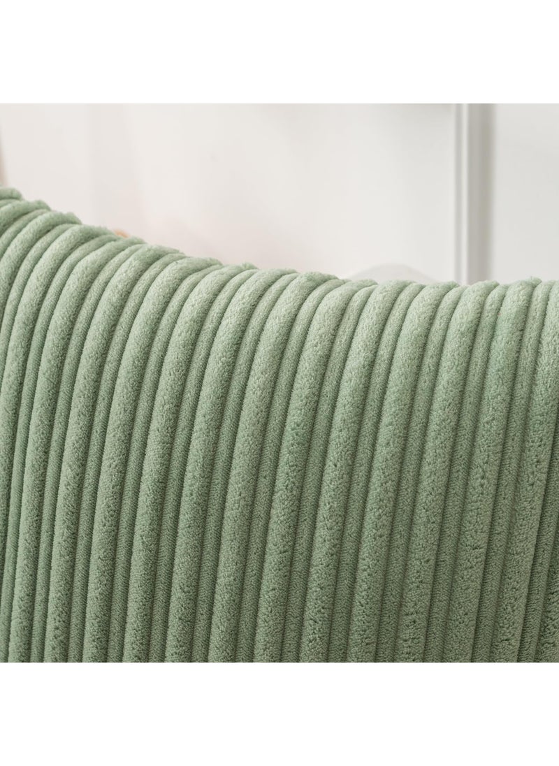 K KEVIN TEXTILE Kevin Textile Pack of 2  Spring Corduroy Soft Decorative Square Throw Pillow Cover Cushion Covers Pillowcase  Home Decor Decorations for Sofa Bed 18x18 Inch/45x45 cm  Sage Green  - Image 3
