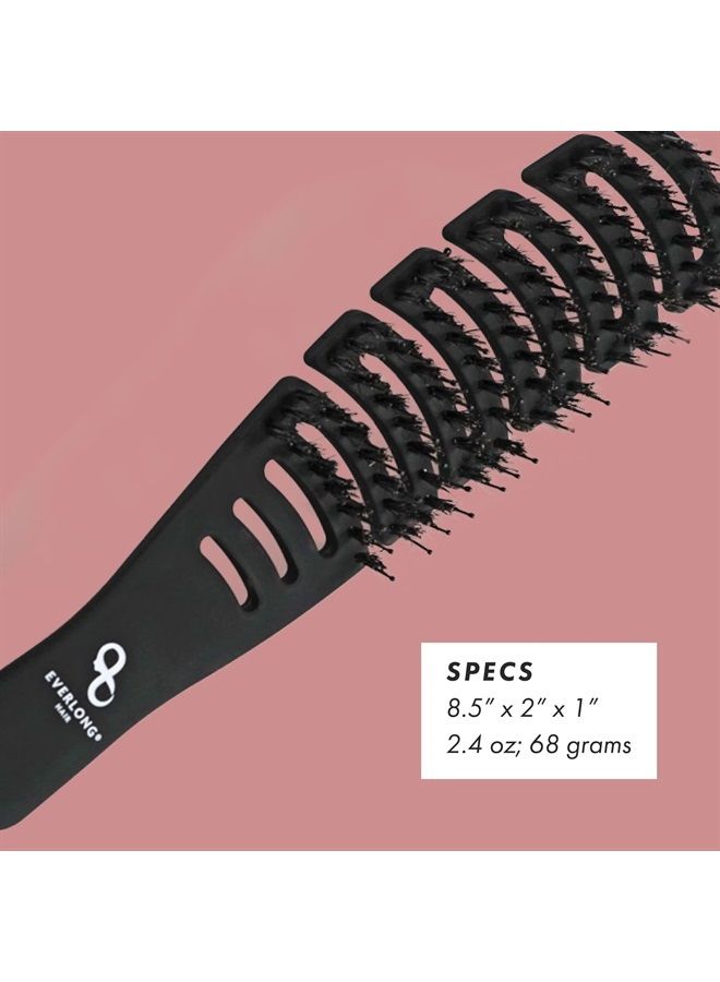 EVERLONG Flex Boar Bristle Brush by Everlong Hair, Flexible Brush for Detangling Wet or Dry Hair, For All Hair Types, Safe for Extensions & Wigs - Image 5