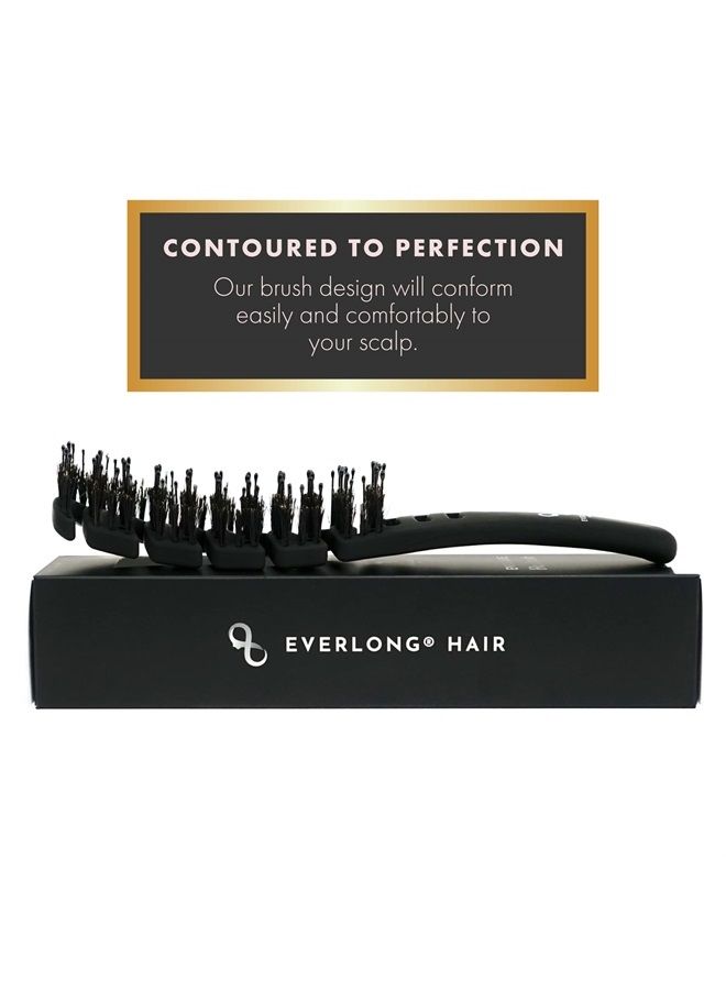 EVERLONG Flex Boar Bristle Brush by Everlong Hair, Flexible Brush for Detangling Wet or Dry Hair, For All Hair Types, Safe for Extensions & Wigs - Image 3