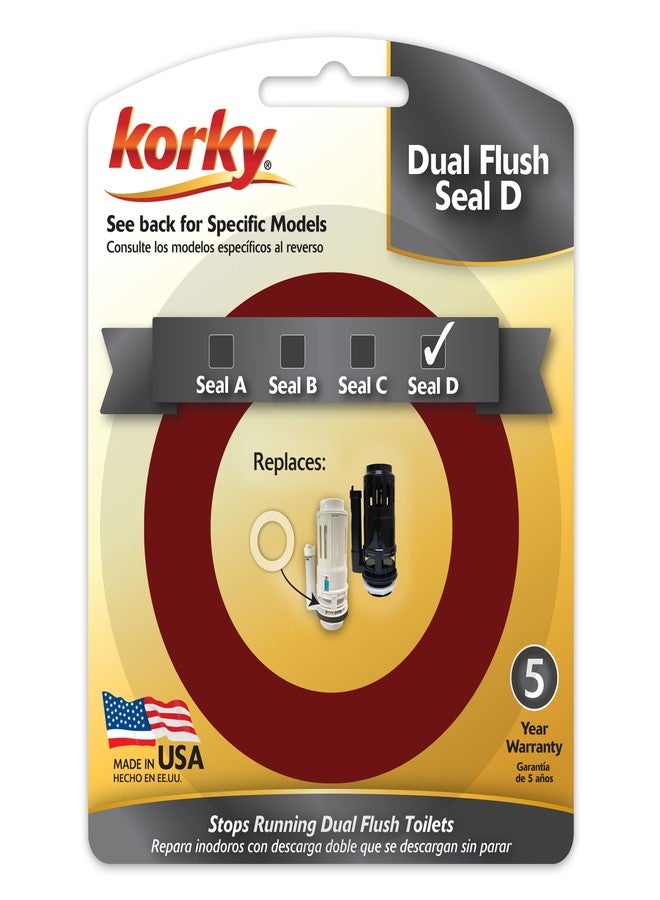 Korky 444BP Valve Seal D - Fits Specific Dual Flush Toilets - Long Lasting Rubber - Made in USA, Red - Image 1