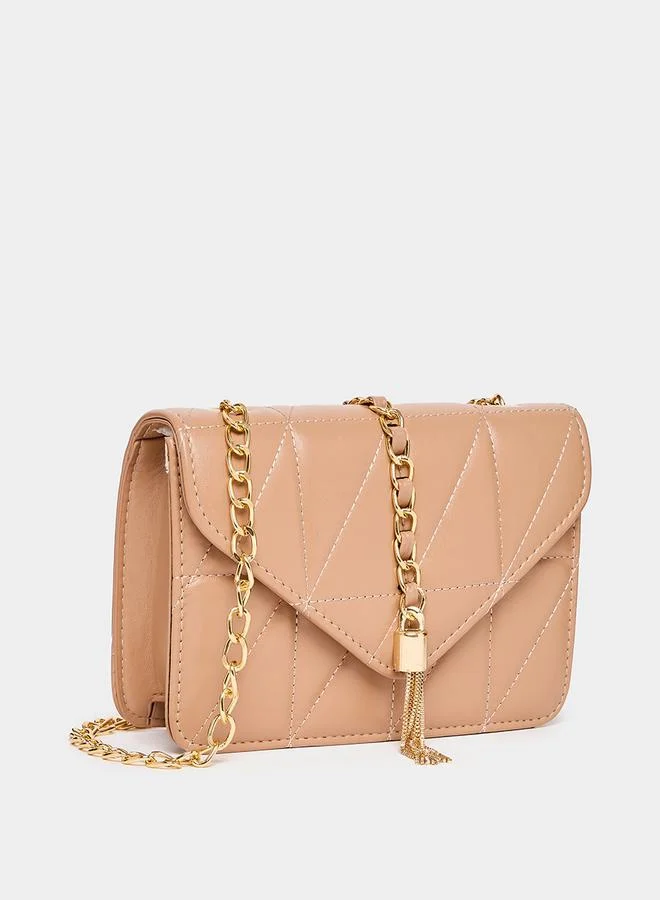 Styli Chain Strap Stitch Detail Shoulder Bag