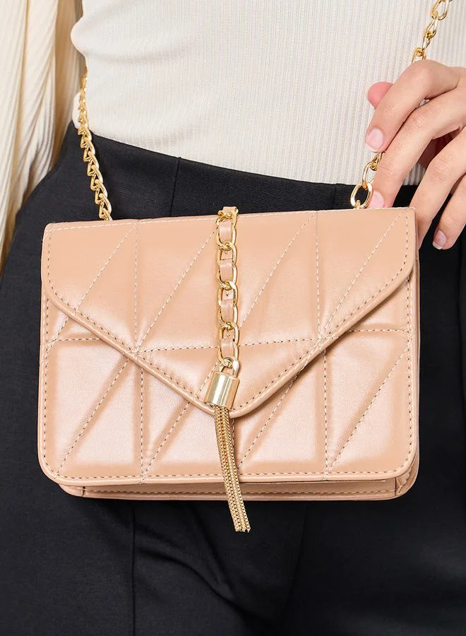 Styli Chain Strap Stitch Detail Shoulder Bag