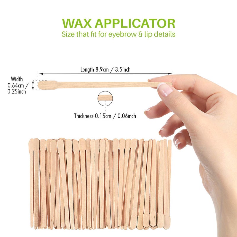 Mibly 200 Pcs Wooden Wax Sticks - Eyebrow, Lip, Nose Small Waxing Applicator Sticks for Hair Removal and Smooth Skin - Spa and Home Usage - Image 2