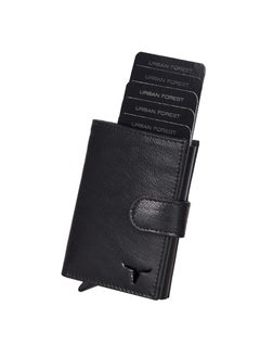 Urban URBAN FOREST Leather Drake Black Metal Card Holder Wallet For Men  - Image 1