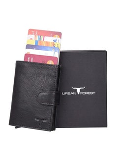 Urban URBAN FOREST Leather Drake Black Metal Card Holder Wallet For Men  - Image 2