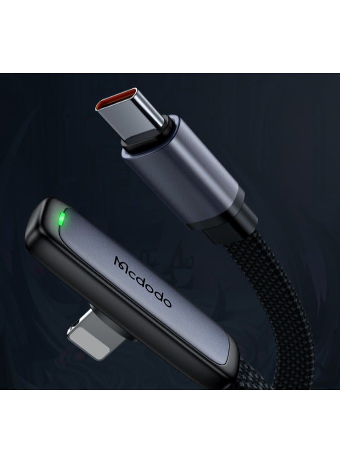 Mcdodo كابل مكدو CA-3351 USB-C إلى لايتنينغ بزاوية 90 درجة 1.8م أسود - Image 3