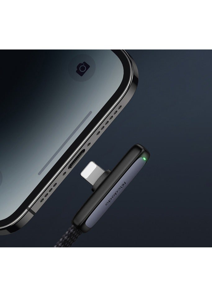Mcdodo كابل مكدو CA-3351 USB-C إلى لايتنينغ بزاوية 90 درجة 1.8م أسود - Image 5