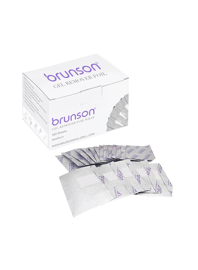 100 Pieces Nail Polish Remover Nail Foil Wraps Nail Gel Remover Soak Off Foils Cotton Pads Acrylic Removal Wraps 90x65MM