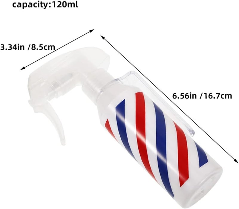 SAFIGLE 2pcs 120ml Salon Spray Bottles Reusable Hairdressing Mist Sprayers with Red and Blue Stripes for Barber Hairstyling and Professional Hair Care - Image 2