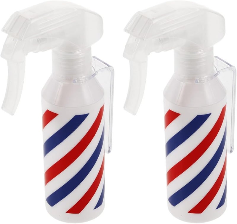 SAFIGLE 2pcs 120ml Salon Spray Bottles Reusable Hairdressing Mist Sprayers with Red and Blue Stripes for Barber Hairstyling and Professional Hair Care - Image 1