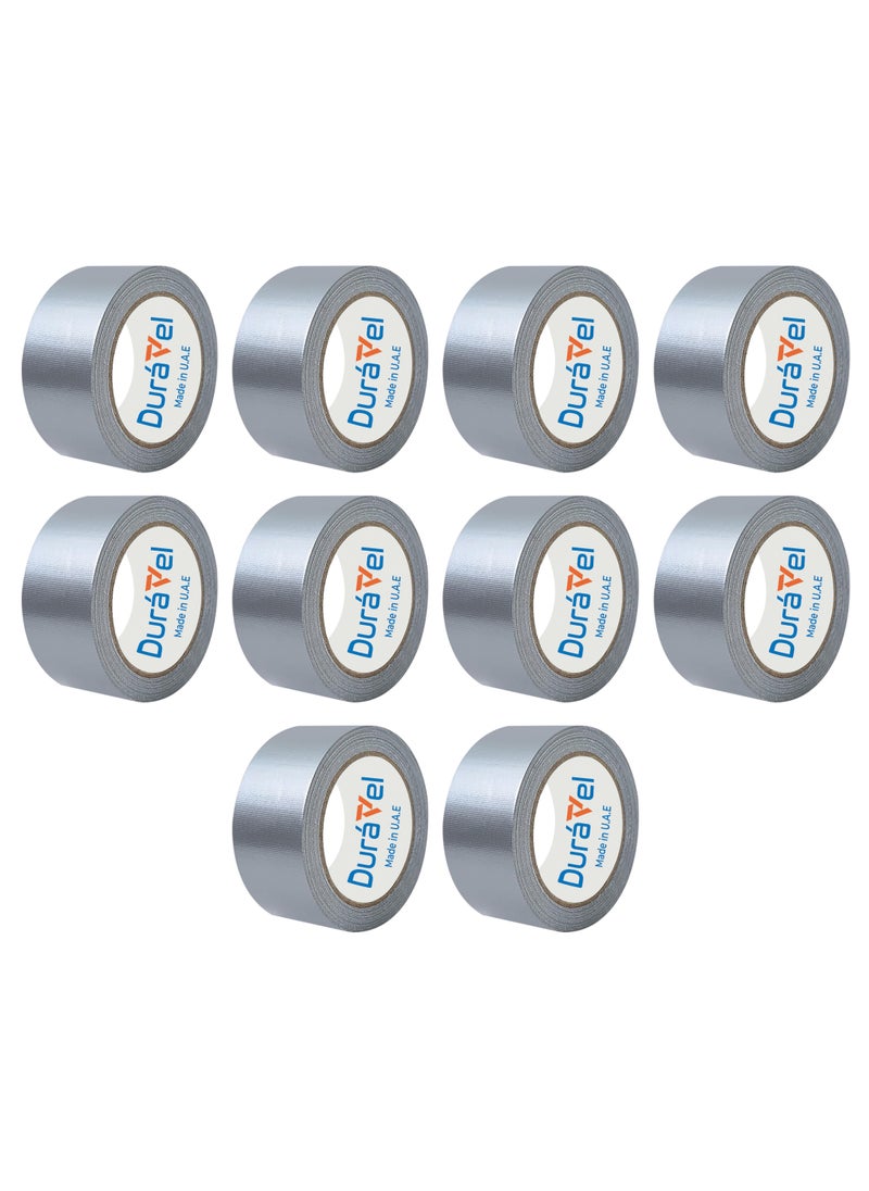 Duravel - Duravel 10 Roll Duct Tape | 2 inches x 30 yards Strong Adhesive Grey Tape for Packing, Kitchen Home, Office, Indoor & Outdoor Use - Image 1
