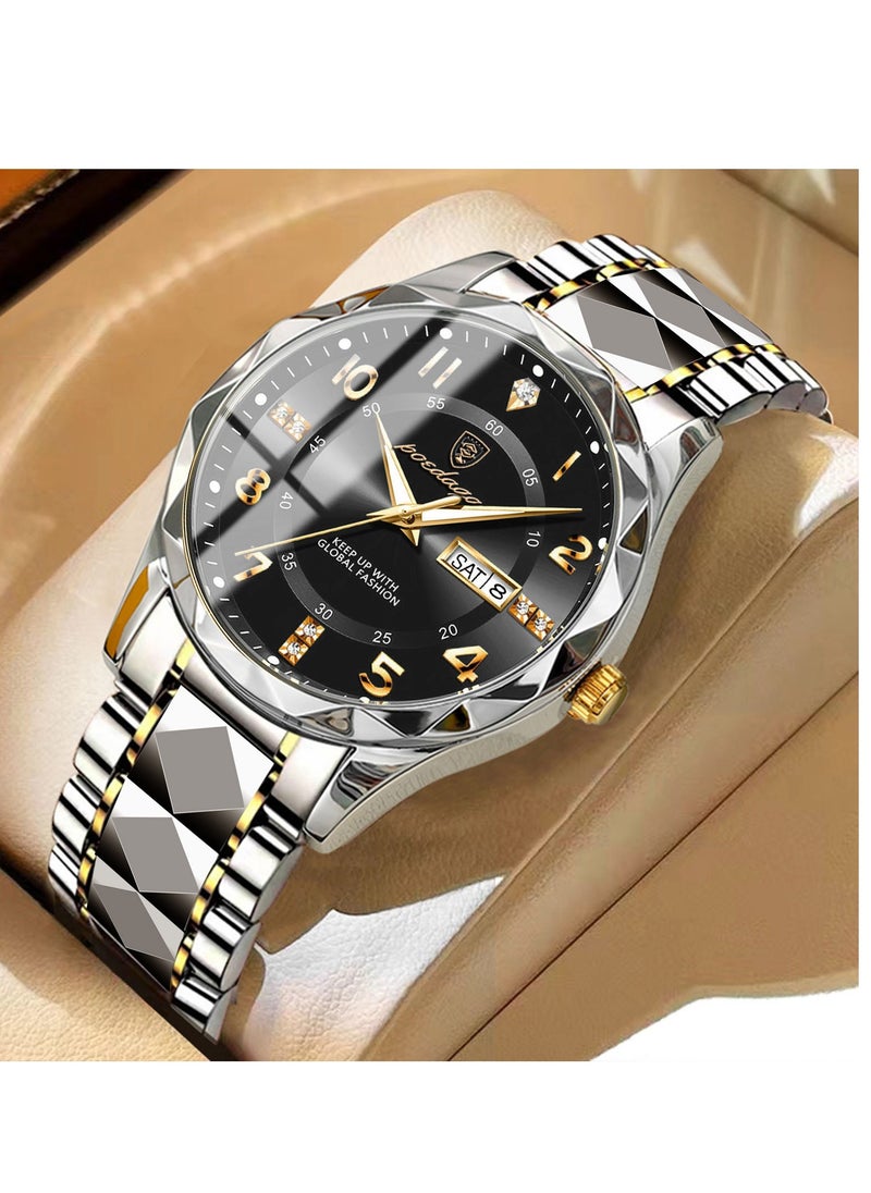 POEDAGAR Luxury Quartz Watch Waterproof Date Week Luminous Wristwatch Stainless Steel Men's Watches Male Clock Sports  - Image 1