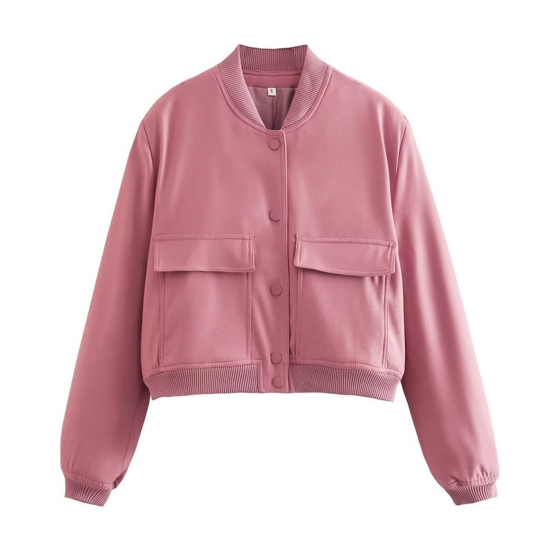 2023 Euro-American Summer Womens Pocket Jacket lotus root starch 9621 
