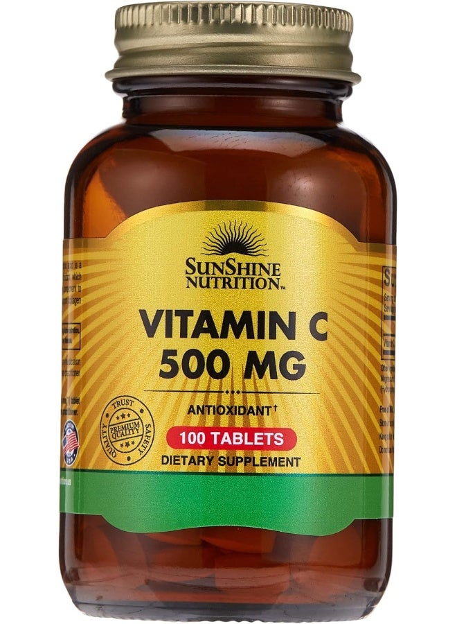 Vitamin C 500Mg, 100 Tablets Antioxidant Gluten Free Dietary Supplement