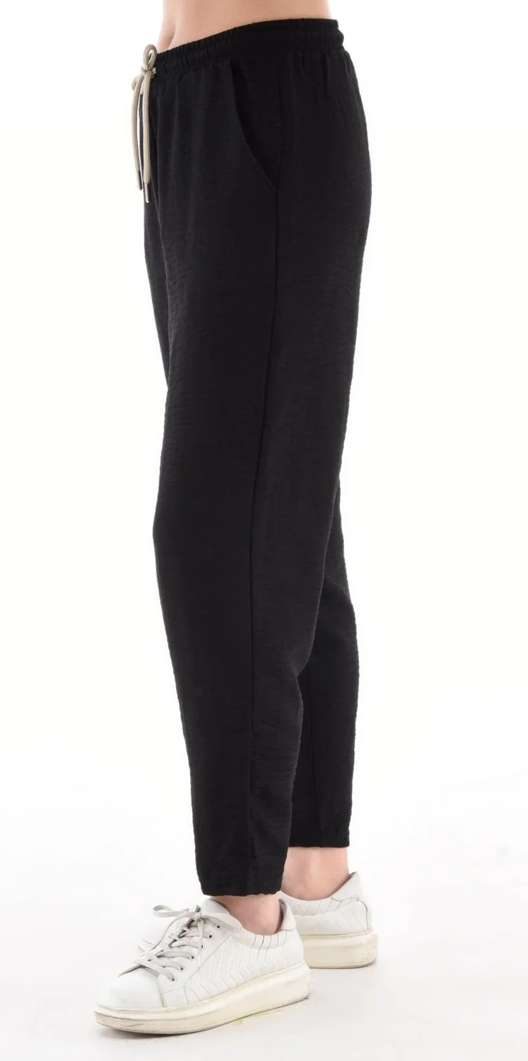 Cedy Denim Women's Synthetic Linen High Waist Elastic Skinny Leg Mom Pants C611