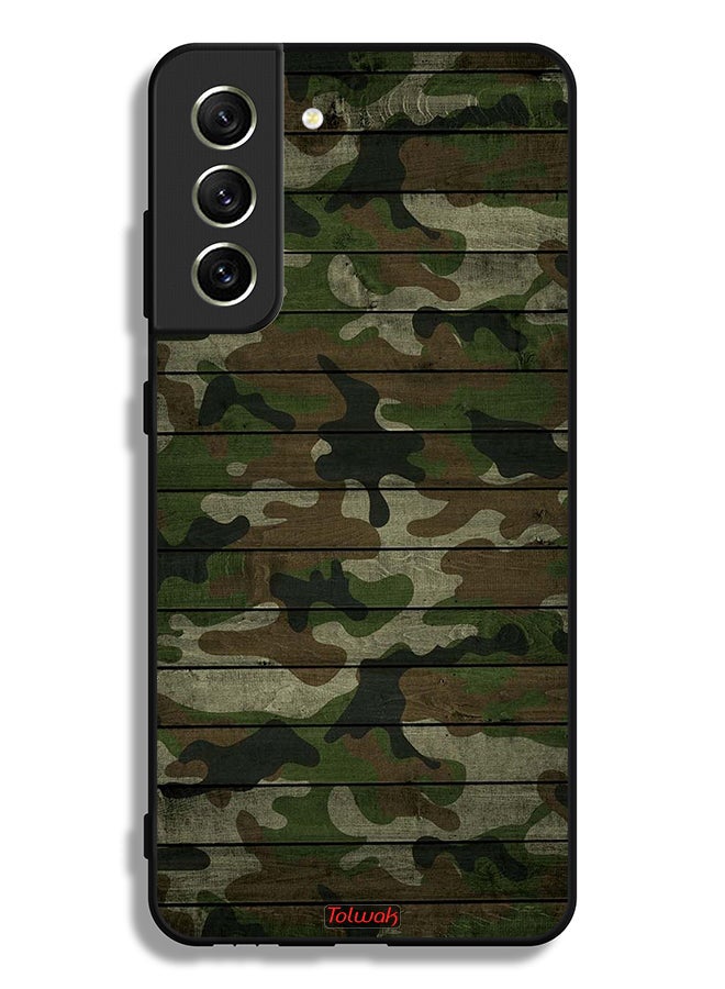 Tolwak Samsung Galaxy S21 FE 5G Protective Case Cover Camouflage Wooden Pattern - Image 3