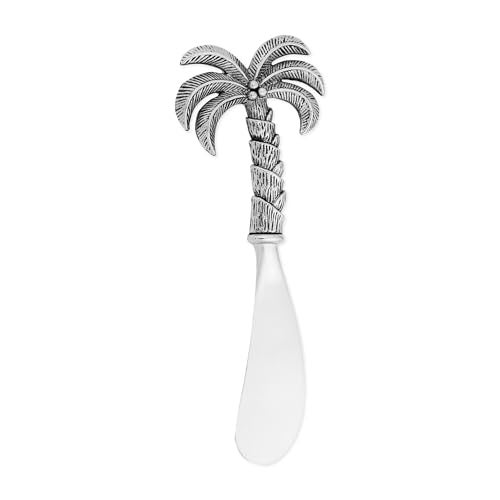 Wine Things Palm Tree Cheese Spreader Set, Zinc Alloy Butter Spreaders with Decorative Handles for Cheese, Cream, and Dips, Silver, 4.5 Inch, Set of 2 - Image 4