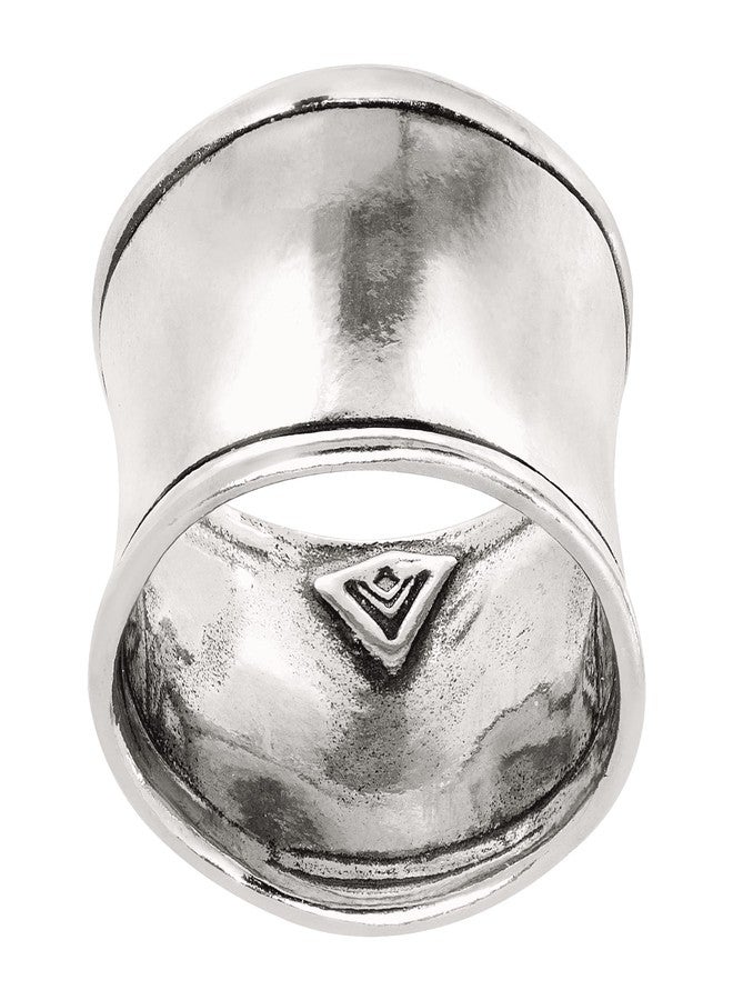Silpada 'Hammered Cuff' Ring in Sterling Silver, Size 9, Size 9 - Image 1
