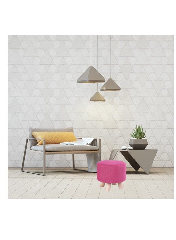 Pink Round Footrest Ottoman Stool 28x28x28cm - Image 4