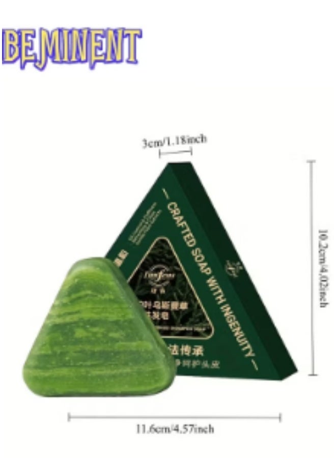 NIBEMINENT 120G Platycladus Orientalis & Usman Grass Shampoo Bar, Enriched with Ginseng, Platycladus Orientalis & Herbal Extracts, Gently Cleanses Hair, Hydrates & Moisturizes, Controls Oil, Lightweight & Non-Greasy, Suitable for All Hair Types, Christmas Gift - Image 4