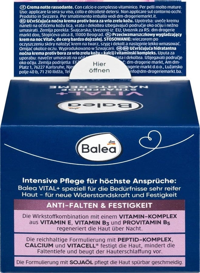 dm balea Balea Vital+ Intensive Night Cream for Very Mature Skin (55+ to 70+) with Calcium & Royal Jelly - Not Tested on Animals - 50ml by dm balea - Image 5