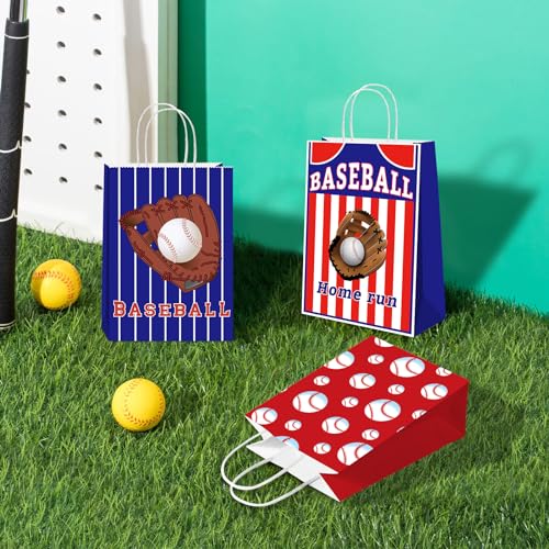 BQC 16 PCS Baseball Gift Bags Baseball Party Favor Bags with Handles for Baseball Party Decorations Baseball Goodie Bags Baseball Treat Snack Candy Favor Bags for Kids Boys Girls - Image 4