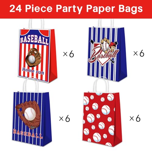BQC 16 PCS Baseball Gift Bags Baseball Party Favor Bags with Handles for Baseball Party Decorations Baseball Goodie Bags Baseball Treat Snack Candy Favor Bags for Kids Boys Girls - Image 5