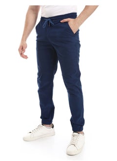 Andora Elastic Waist With Drawstring Pants_Navy Blue  - Image 3