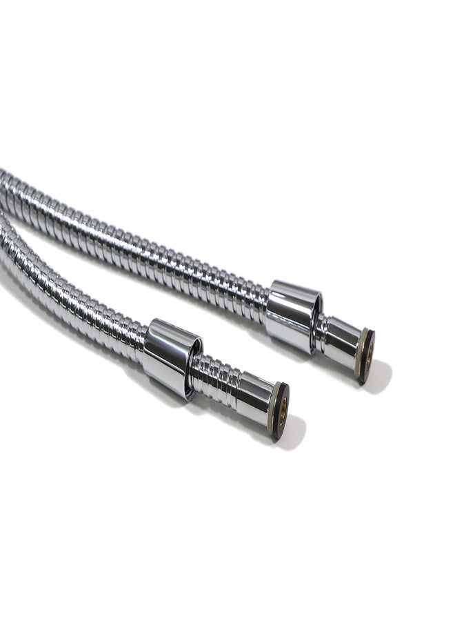 MakeFit خرطوم دش مصنوع من الفولاذ المقاوم للصدأ MakeFit، 59 بوصة، بديل عالمي لخرطوم رأس الدش اليدوي مع صواميل نحاسية، تشطيب مطلي بالكروم، تصميم مزدوج القفل مقاوم للتسرب - Image 2