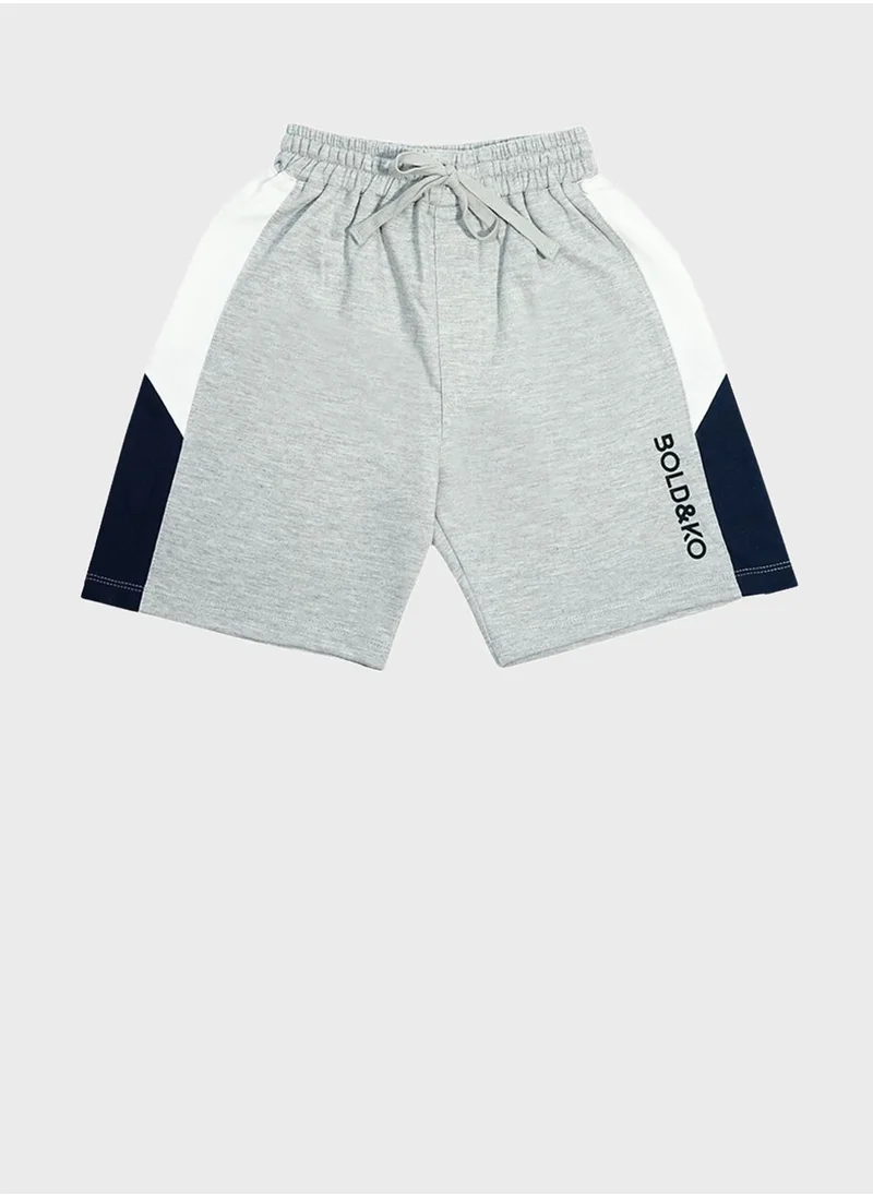 بولد اند كو Kids Logo Print Shorts