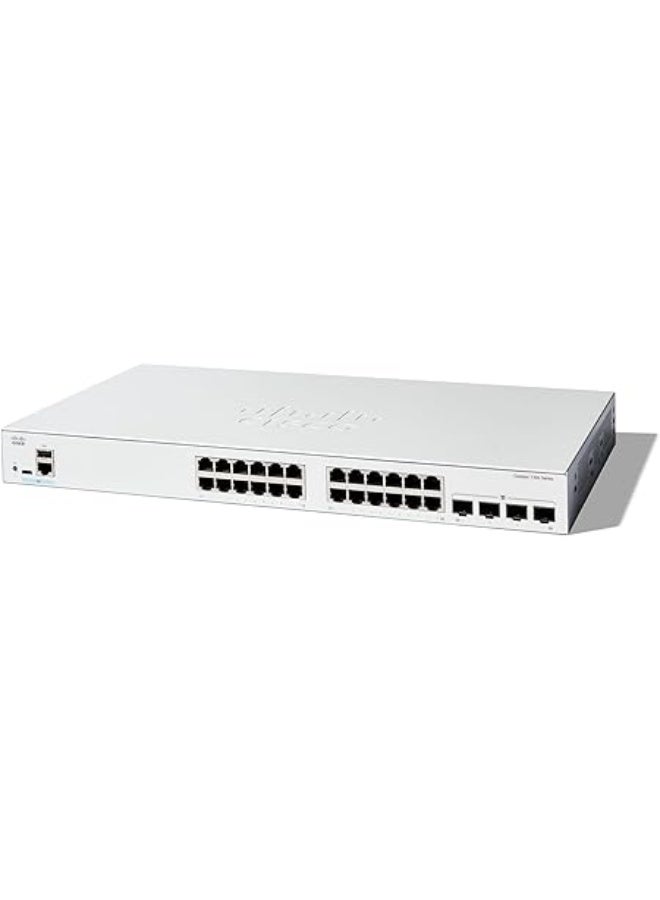 سيسكو سيستمز Cisco Catalyst 1300-24T-4G Managed Switch, 24 Port GE, 4x1GE SFP, Limited Lifetime Protection (C1300-24T-4G) - Image 1