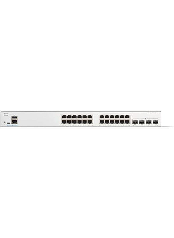 سيسكو سيستمز Cisco Catalyst 1300-24T-4G Managed Switch, 24 Port GE, 4x1GE SFP, Limited Lifetime Protection (C1300-24T-4G) - Image 2