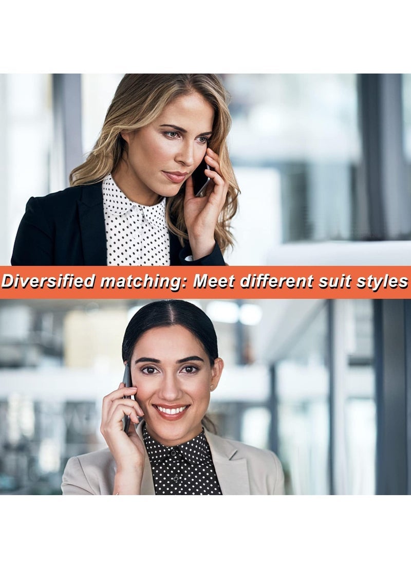 Pack Fake Collars, White Detachable Turtleneck Collar Black Half Shirts False Top Mock Blouse Lady's Shirt Joker Decorative Cuff Cotton Choker Tie Lapel Point - Image 4