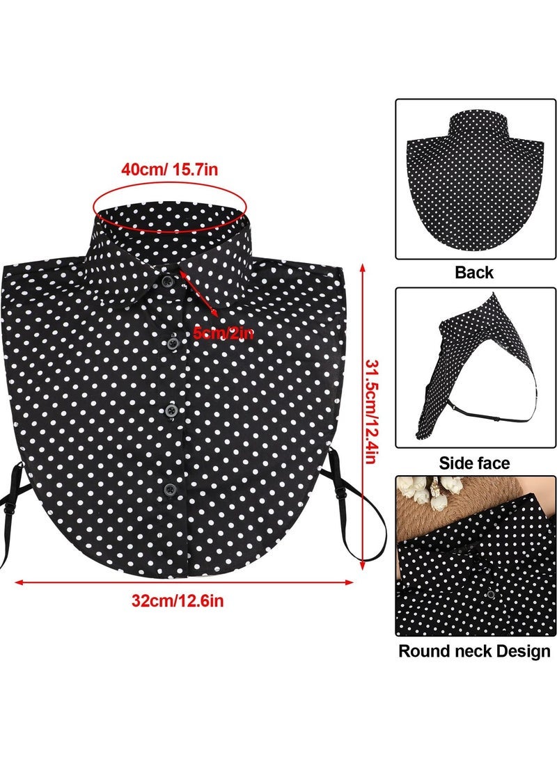 Pack Fake Collars, White Detachable Turtleneck Collar Black Half Shirts False Top Mock Blouse Lady's Shirt Joker Decorative Cuff Cotton Choker Tie Lapel Point - Image 5