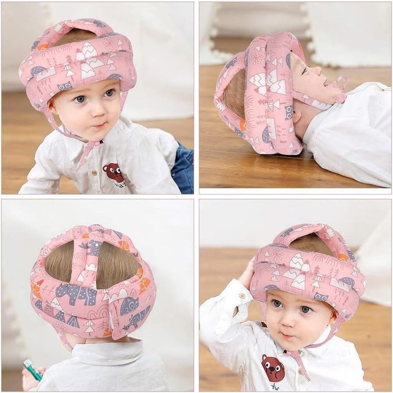 Baby Head Protector Baby Helmet for Crawling Walking, Toddler Helmets for 6-24 Months, No Bumps Anti-Fall Safety Head Adjustable Protective Cap for Learning to Walk, Running, Playing(Pink Forest) - Image 3