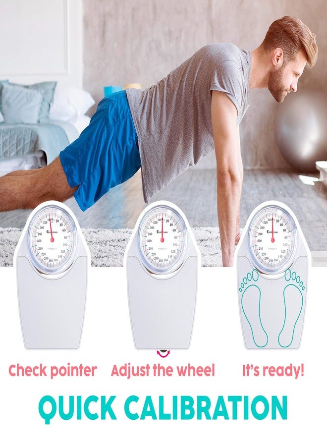 Adamson A24 Scales for Body Weight - Up to 350 LB - New Version - Anti-Skid Rubber Surface Extra Large Numbers - High Precision Bathroom Scale Analog - Durable with 20-Year Assurance - Image 4