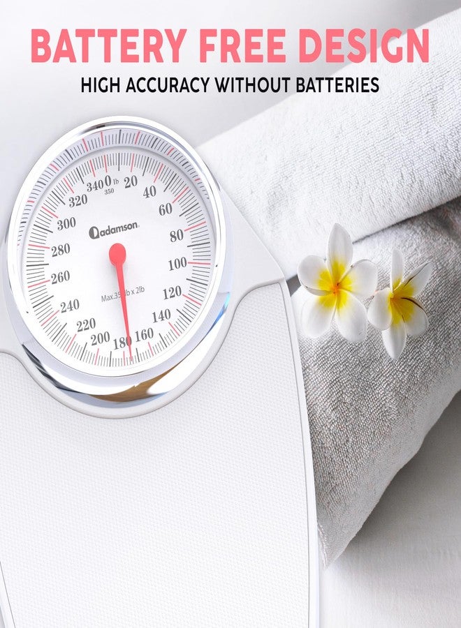 Adamson A24 Scales for Body Weight - Up to 350 LB - New Version - Anti-Skid Rubber Surface Extra Large Numbers - High Precision Bathroom Scale Analog - Durable with 20-Year Assurance - Image 5
