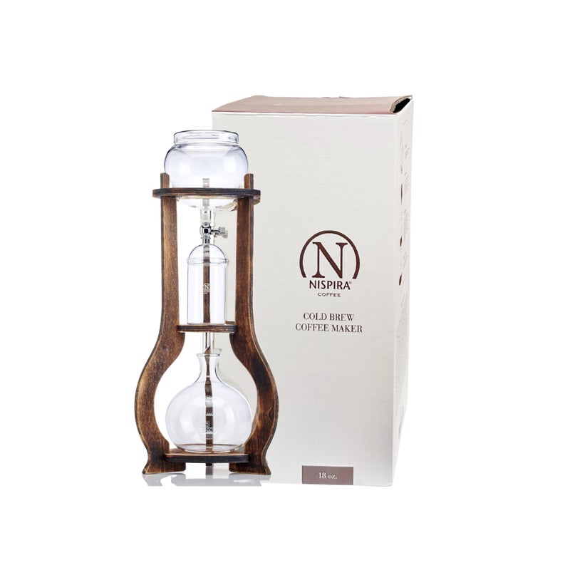 Nispira Nispira Iced Coffee Cold Brew Drip Tower Coffee Maker Wooden 68 cup 