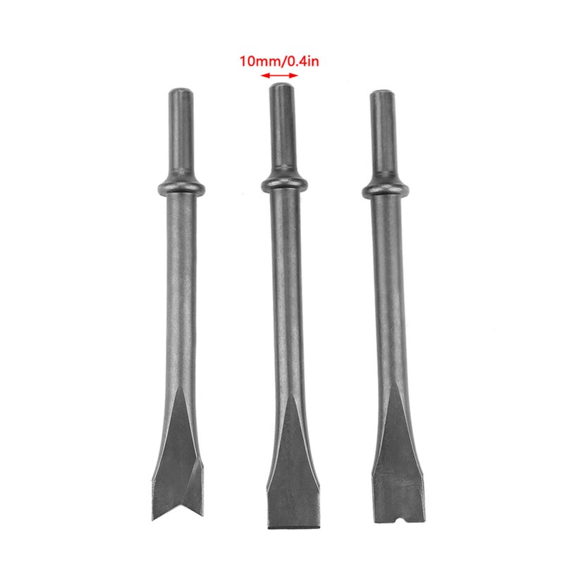 3pcs Air Hammer Chisel Set Extra Long Round Shank Pneumatic Hammer Bit Set - Image 3