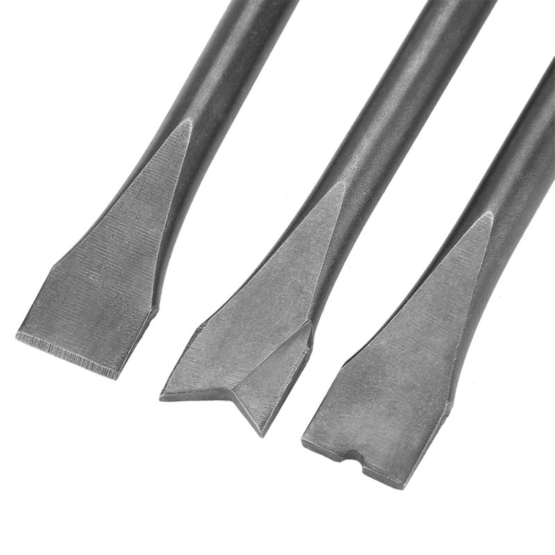 3pcs Air Hammer Chisel Set Extra Long Round Shank Pneumatic Hammer Bit Set - Image 1