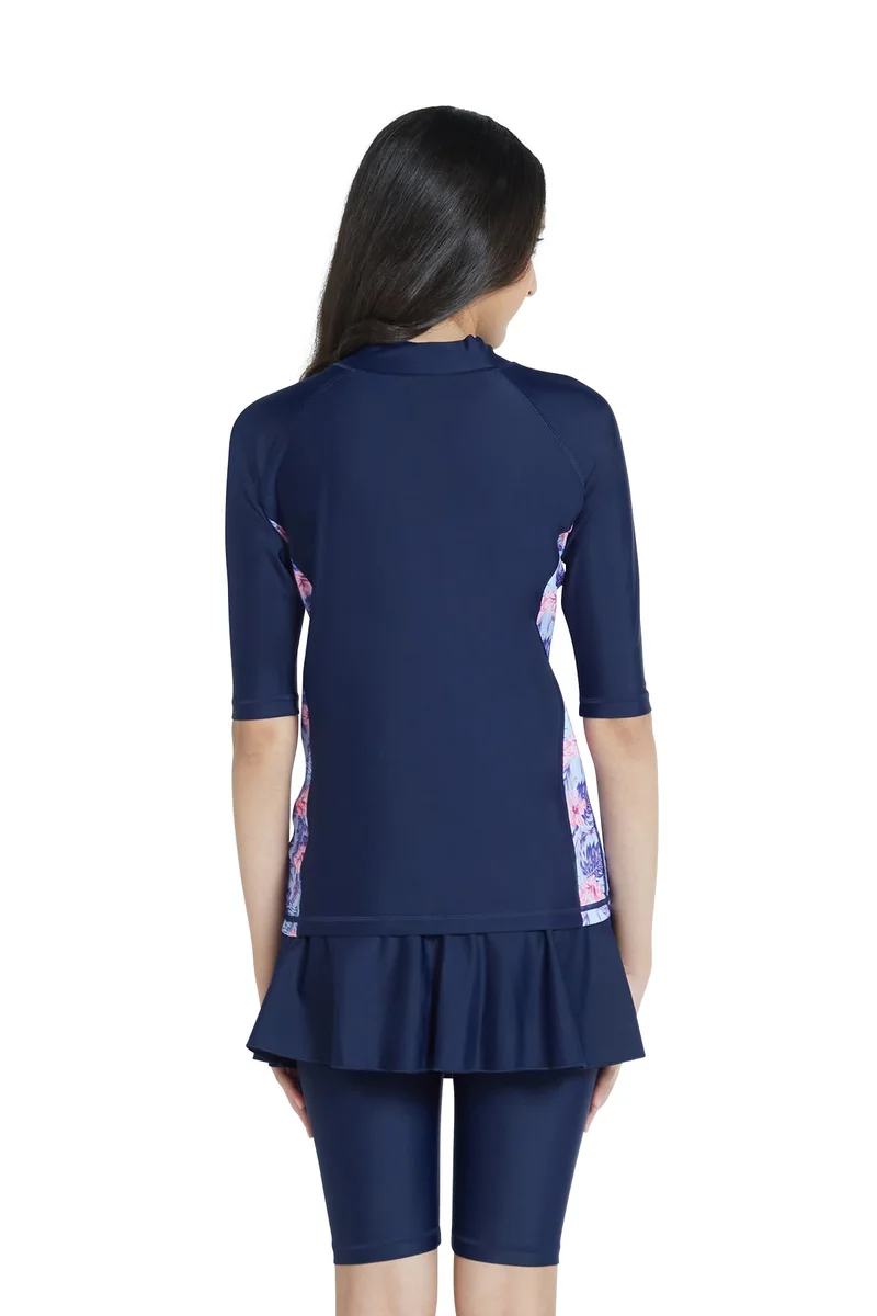 COEGA SUNWEAR COEGA Girls Youth Two-piece Swimsuit - Navy Pink Tropical